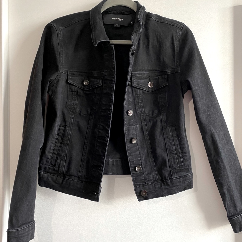 Shot Black Denim Jacket